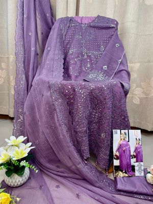 Semi –Embroidery & Sequence Work Party dress_img_10