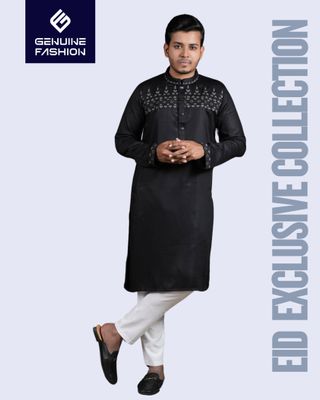 MEN'S PREMIUM PANJABI 35106 - BLACK