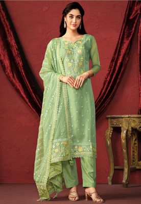 Semi –Embroidery & Sequence Work Party dress_img_2