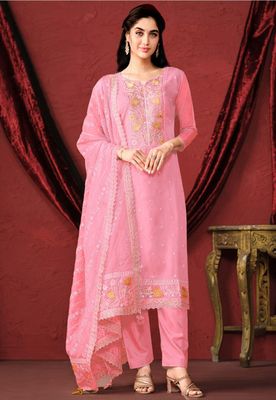 Semi –Embroidery & Sequence Work Party dress_img_3