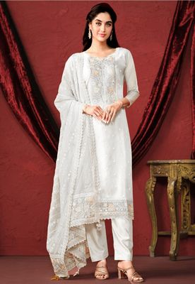 Semi –Embroidery & Sequence Work Party dress_img_4