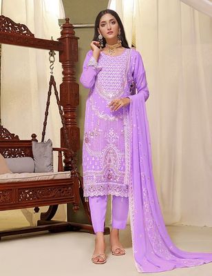 Semi –Embroidery & Sequence Work Party dress_img_1