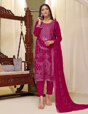Semi –Embroidery & Sequence Work Party dress_img_2