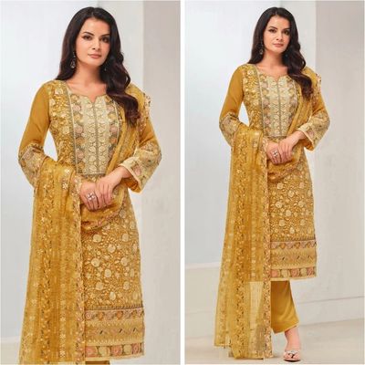 Semi –Embroidery & Sequence Work Party dress_img_3