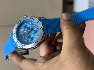 TAG AQUARACER TIFFANY STRIP DIAL SILVER CASE TIFFANY BELT_img_0