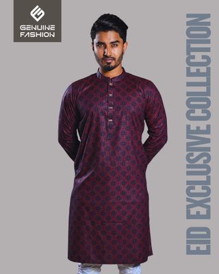 MEN'S CLASSIC PANJABI 35311 - MAROON_img_0