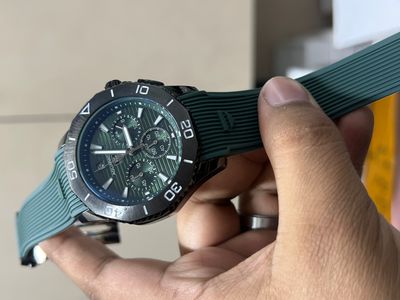TAG AQUARACER BLACK CASE GREEN STRIP DIAL GREEN BELT_img_0