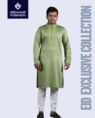 MEN'S PREMIUM PANJABI 35210 - OLIVE_img_0