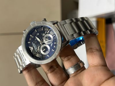 ARMANI MECCANICO CHAIN MATT SILVER GREY DIAL_img_0