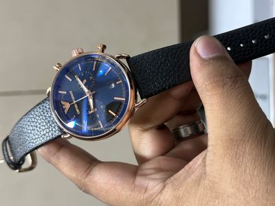 ARMANI ROSE GOLD CASE BLACK BELT BLACK DIAL_img_0