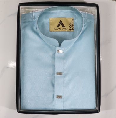 Sky Blue Jacquard Panjabi – Subtle & Sophisticated_img_0