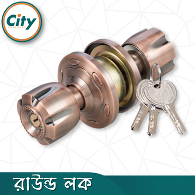 প্রিমিয়াম মানের রাউন্ড লক উচ্চ সুরক্ষা রাউন্ড লক কাঠের ডোর লক ডাবল পার্শ্বযুক্ত রুম ডোর নব অ্যান্টিক রঙের দরজার লক_img_1
