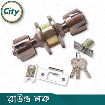 প্রিমিয়াম মানের রাউন্ড লক উচ্চ সুরক্ষা রাউন্ড লক কাঠের ডোর লক ডাবল পার্শ্বযুক্ত রুম ডোর নব অ্যান্টিক রঙের দরজার লক_img_4