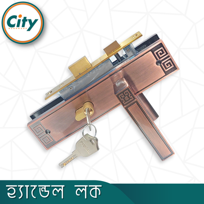 উচ্চ সুরক্ষার ছোট আকারের হ্যান্ডেল লক ভিতরের রুমের জন্য লক নব সহ অ্যান্টিক রঙের দরজার লক Door Lock_img_2