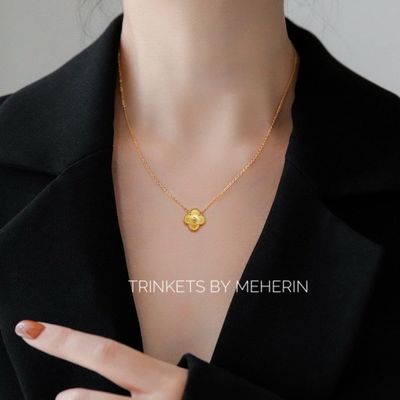 Gold clover pendant High quality_img_1