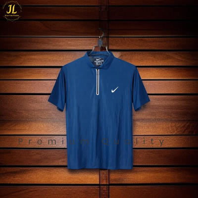 Men's Nike Polo T- Shirt with Zipper Comfortable and Flexible Fabric For Summer Collection