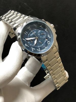 FOSSIL QUARTZ ARABIC BLUE DIAL SILVER CASE_img_0
