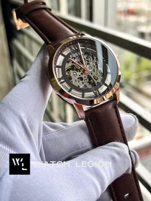 FOSSIL AUTO BROWN BELT ROSE GOLD CASE_img_0