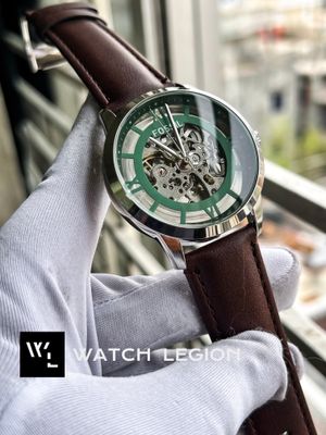 FOSSIL AUTO BROWN BELT GREEN DIAL_img_0