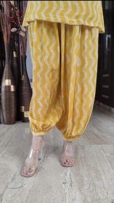 Yellow Dhoti Style Koti Three Piece Set_img_3