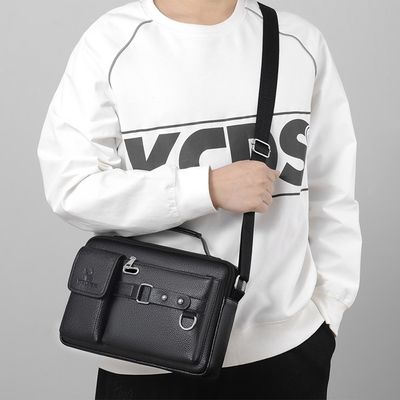Luxury Brand Mens Leather Bags Messenger Bag Briefcase Satchel Shoulder Handbag CrossBody Bag For Work Business_img_4