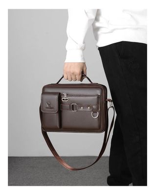 Luxury Brand Mens Leather Bags Messenger Bag Briefcase Satchel Shoulder Handbag CrossBody Bag For Work Business_img_6