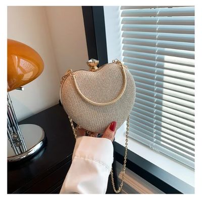 1 Bags Clutch Fashion Chain Luxury Designer Heart Shape For Women_img_1