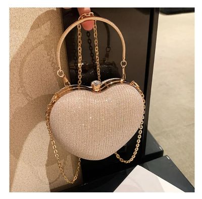 1 Bags Clutch Fashion Chain Luxury Designer Heart Shape For Women_img_2