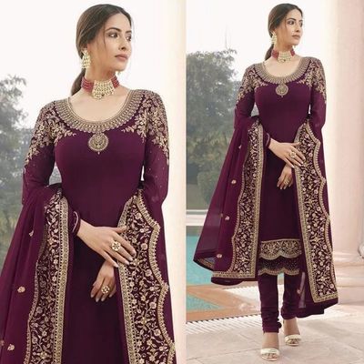 Soft Georgette semi Stitched -Embroidery Work Party dress_img_1