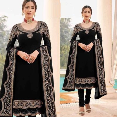 Soft Georgette semi Stitched -Embroidery Work Party dress_img_2