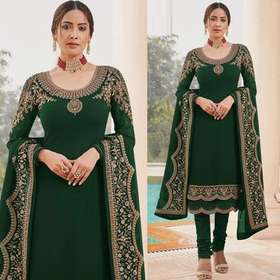 Soft Georgette semi Stitched -Embroidery Work Party dress_img_3