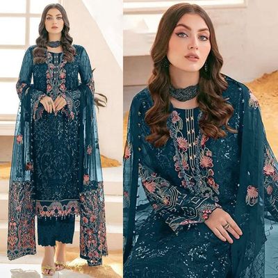 Soft Georgette semi Stitched -Embroidery Work Party dress_img_0