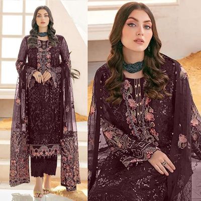 Soft Georgette semi Stitched -Embroidery Work Party dress_img_2