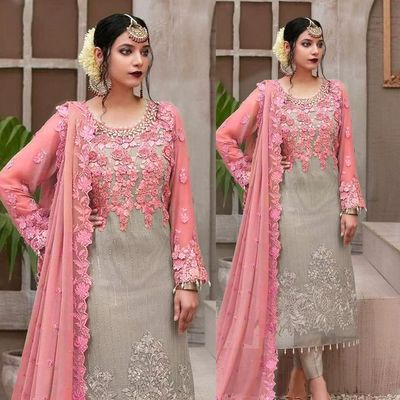 Soft Georgette semi Stitched -Embroidery Work Party dress_img_1