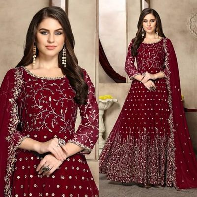 Soft Georgette semi Stitched -Embroidery Work Party dress_img_0