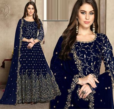 Soft Georgette semi Stitched -Embroidery Work Party dress_img_1