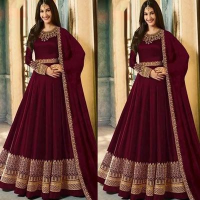 Soft Georgette semi Stitched -Embroidery Work Party dress_img_2