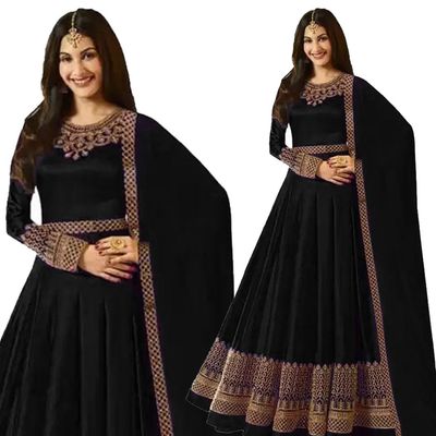 Soft Georgette semi Stitched -Embroidery Work Party dress_img_3