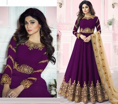 Soft Georgette semi Stitched -Embroidery Work Party dress_img_4