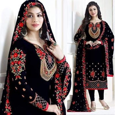 Soft Georgette semi Stitched -Embroidery Work Party dress_img_0