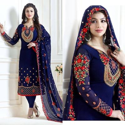 Soft Georgette semi Stitched -Embroidery Work Party dress_img_1