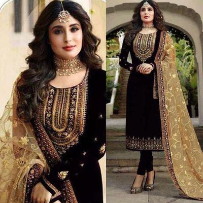 Soft Georgette semi Stitched -Embroidery Work Party dress_img_2