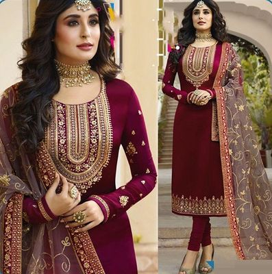 Soft Georgette semi Stitched -Embroidery Work Party dress_img_3