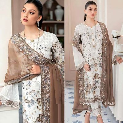 Soft Georgette semi Stitched -Embroidery Work Party dress_img_0