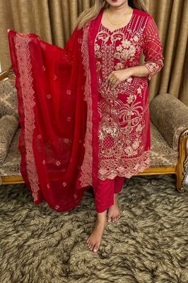 Semi –Embroidery & Sequence Work Party dress_img_2