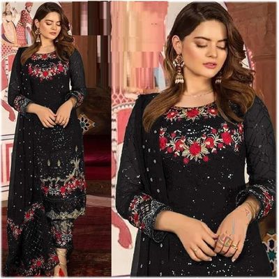 Semi –Embroidery & Sequence Work Party dress_img_0
