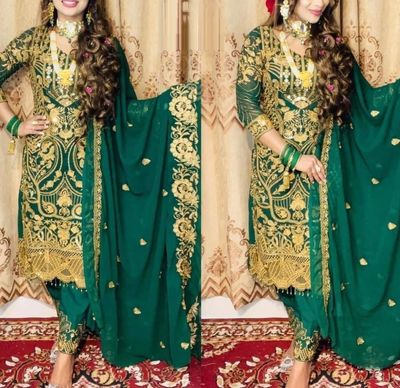 Semi –Embroidery & Sequence Work Party dress_img_1