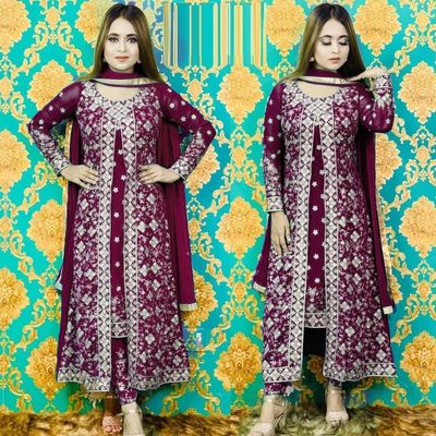 Semi –Embroidery & Sequence Work Party dress_img_0