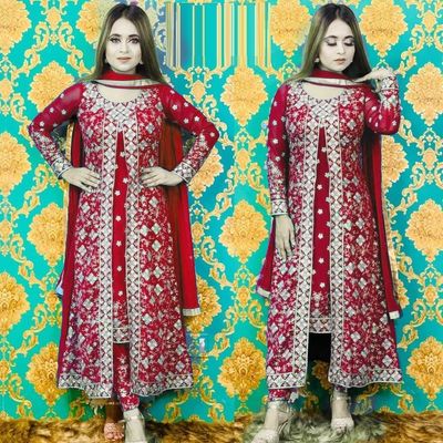 Semi –Embroidery & Sequence Work Party dress_img_1