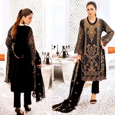 Semi –Embroidery & Sequence Work Party dress_img_1
